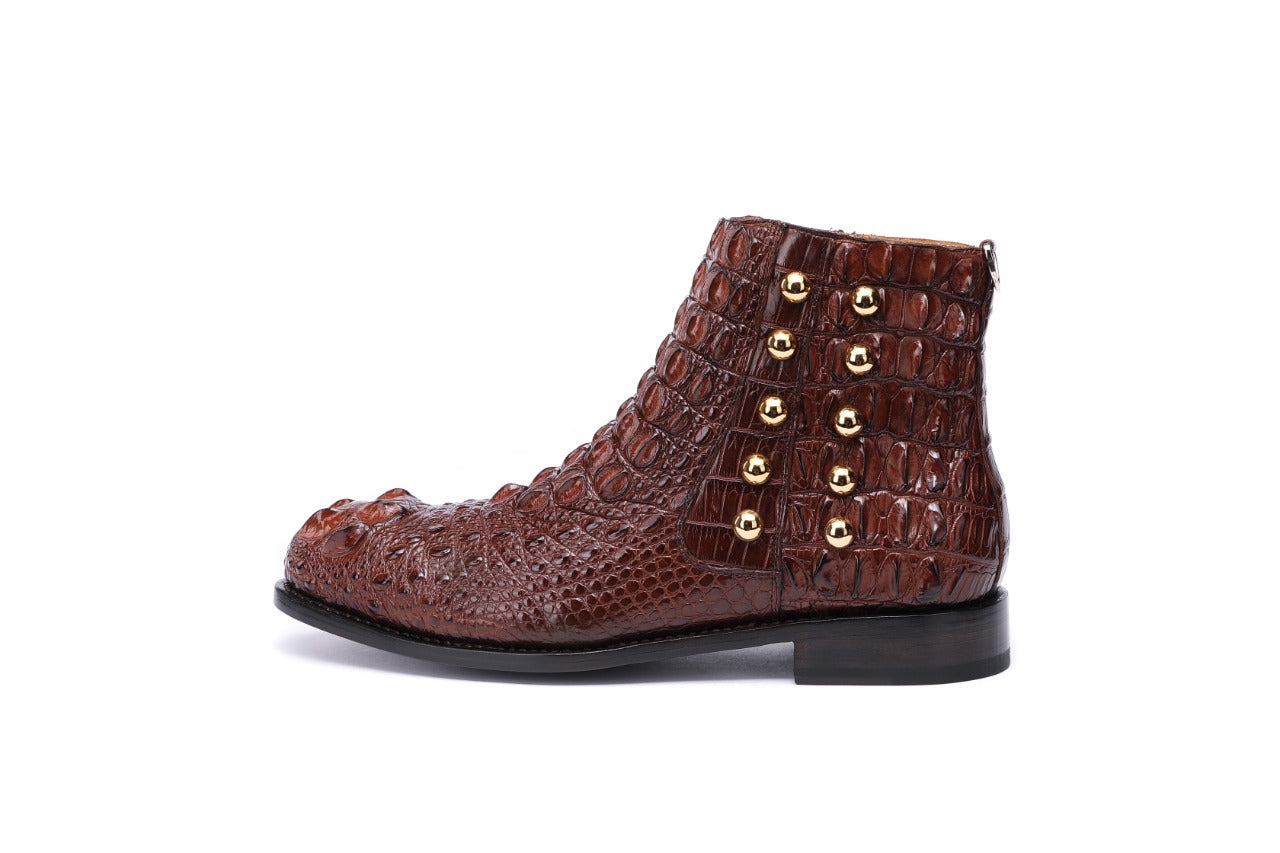 Real crocodile skin handmade boots