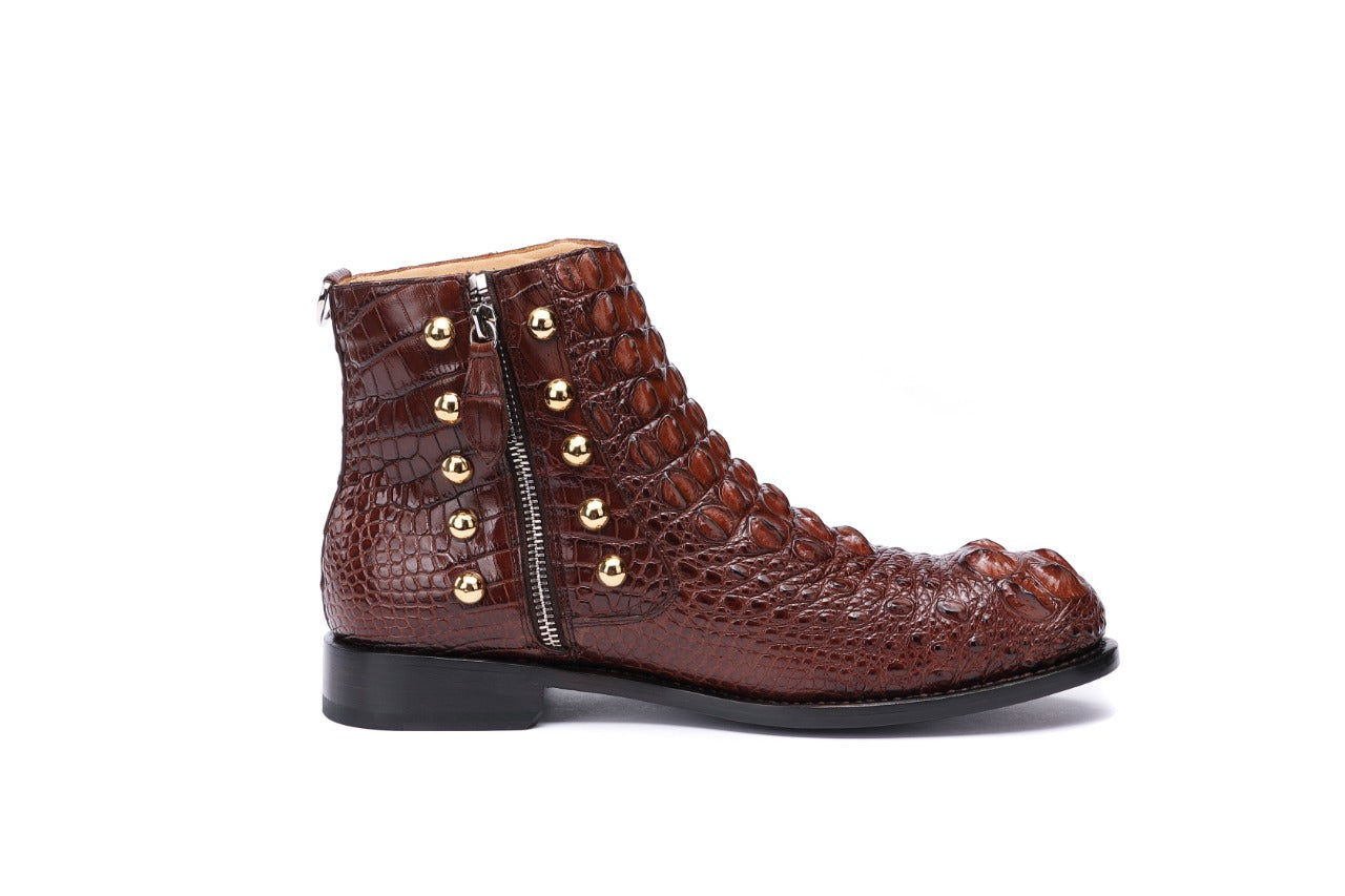 Real crocodile skin handmade boots