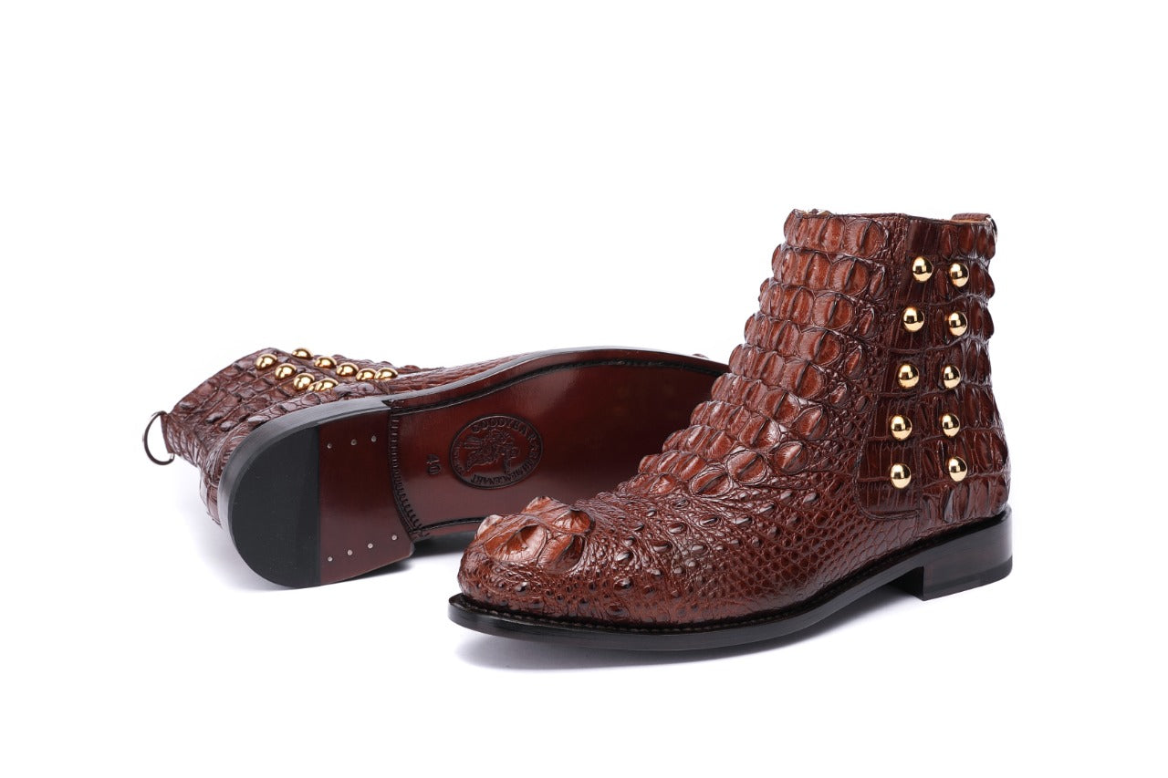 Real crocodile skin handmade boots
