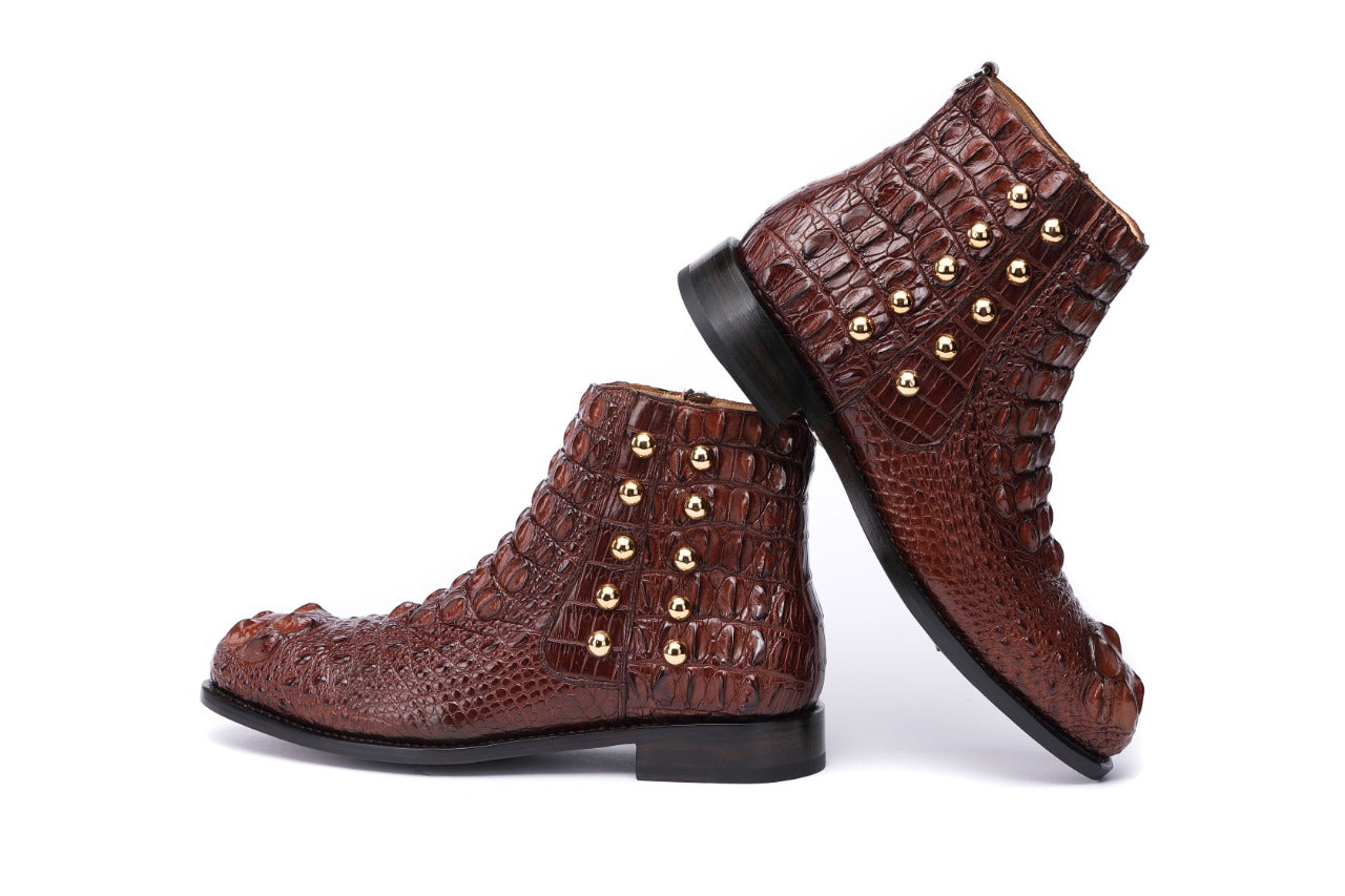Real crocodile skin handmade boots