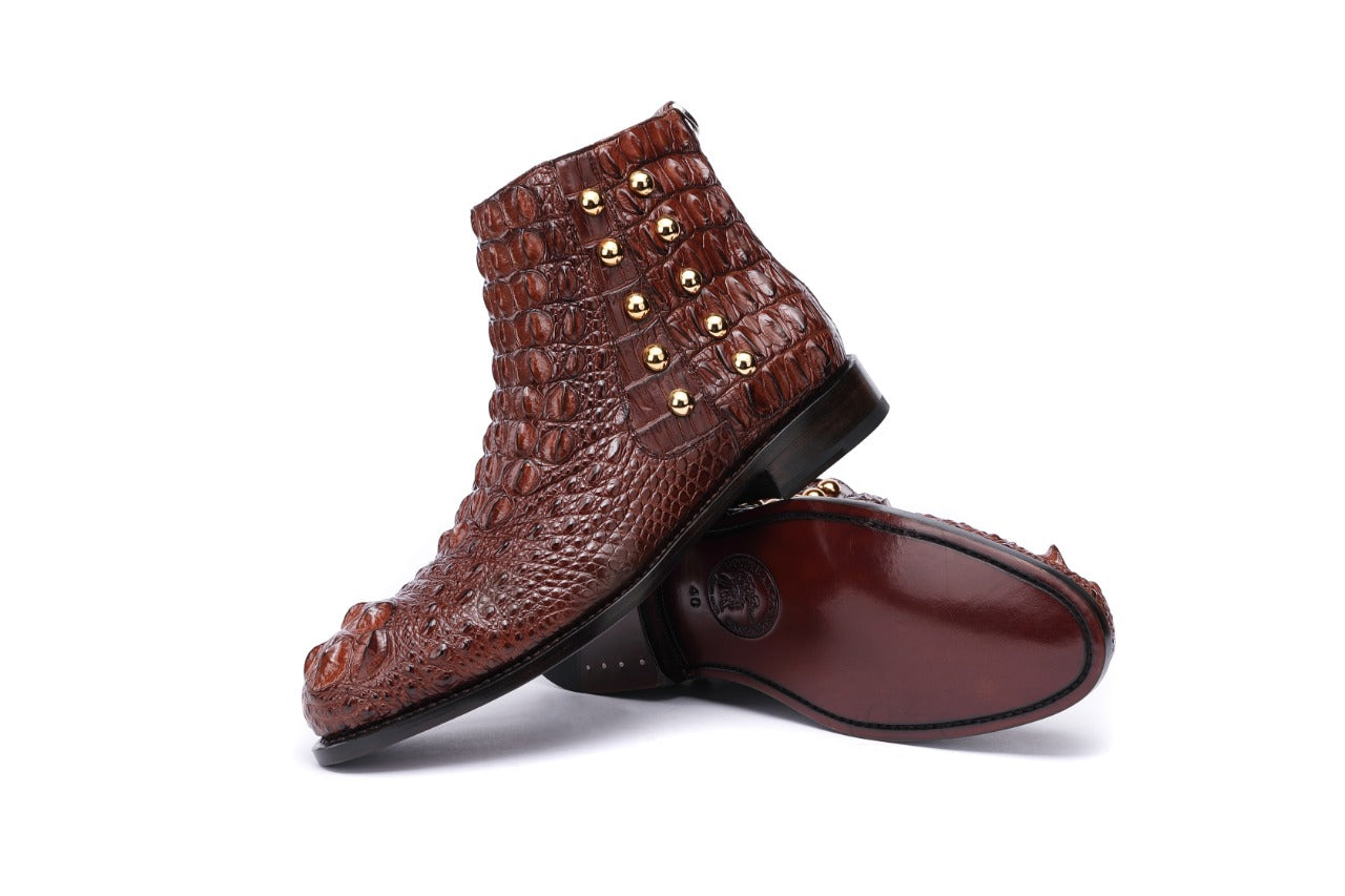 Real crocodile skin handmade boots