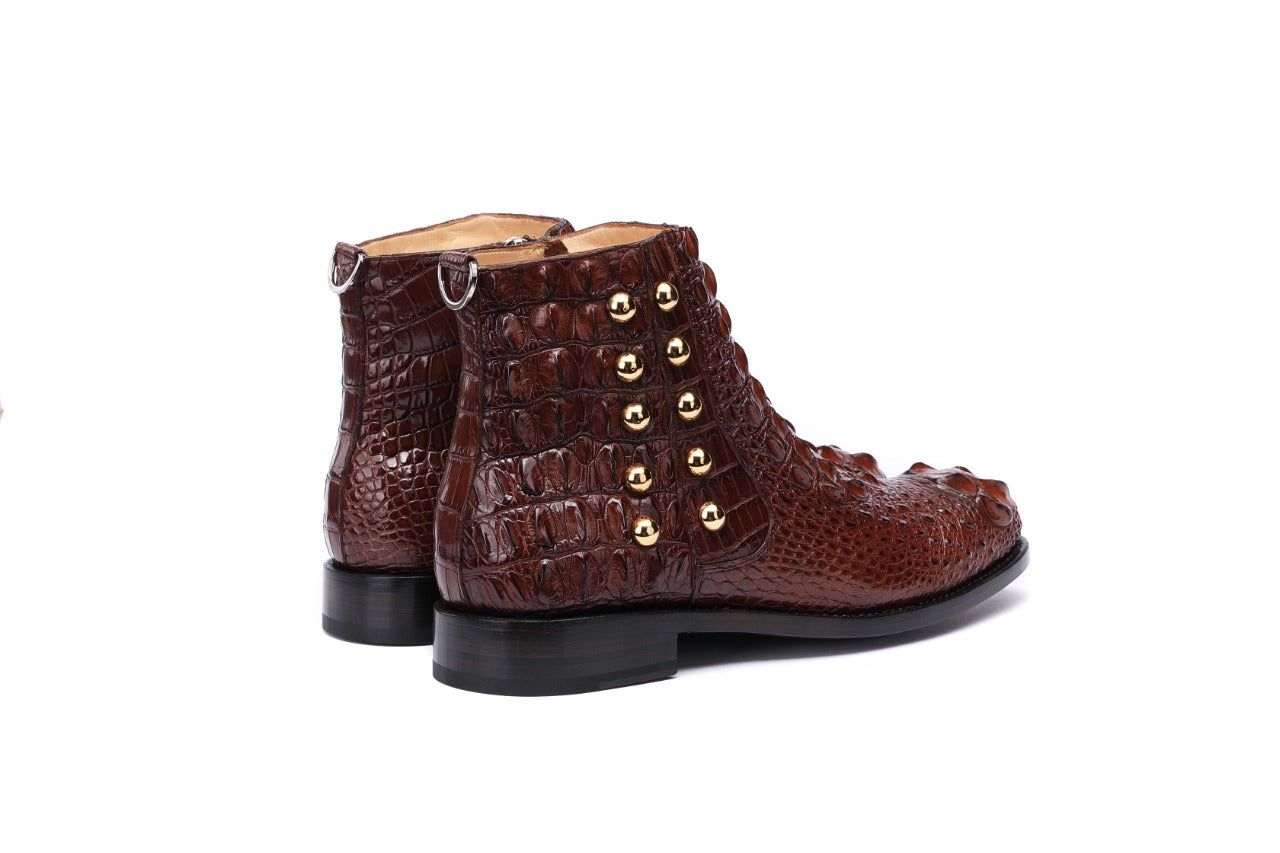 Real crocodile skin handmade boots