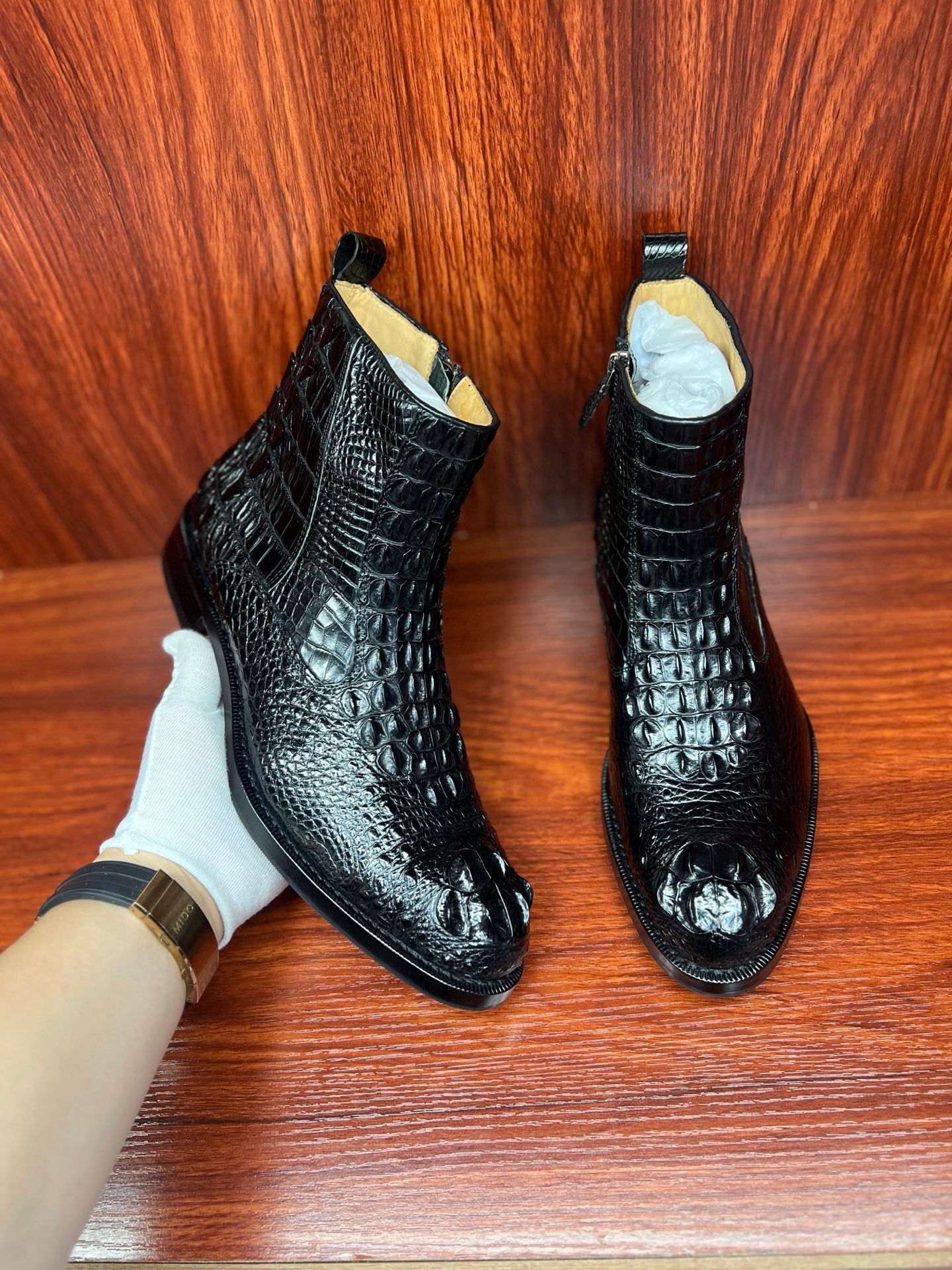 Real crocodile skin, handcrafted crocodile skin boots