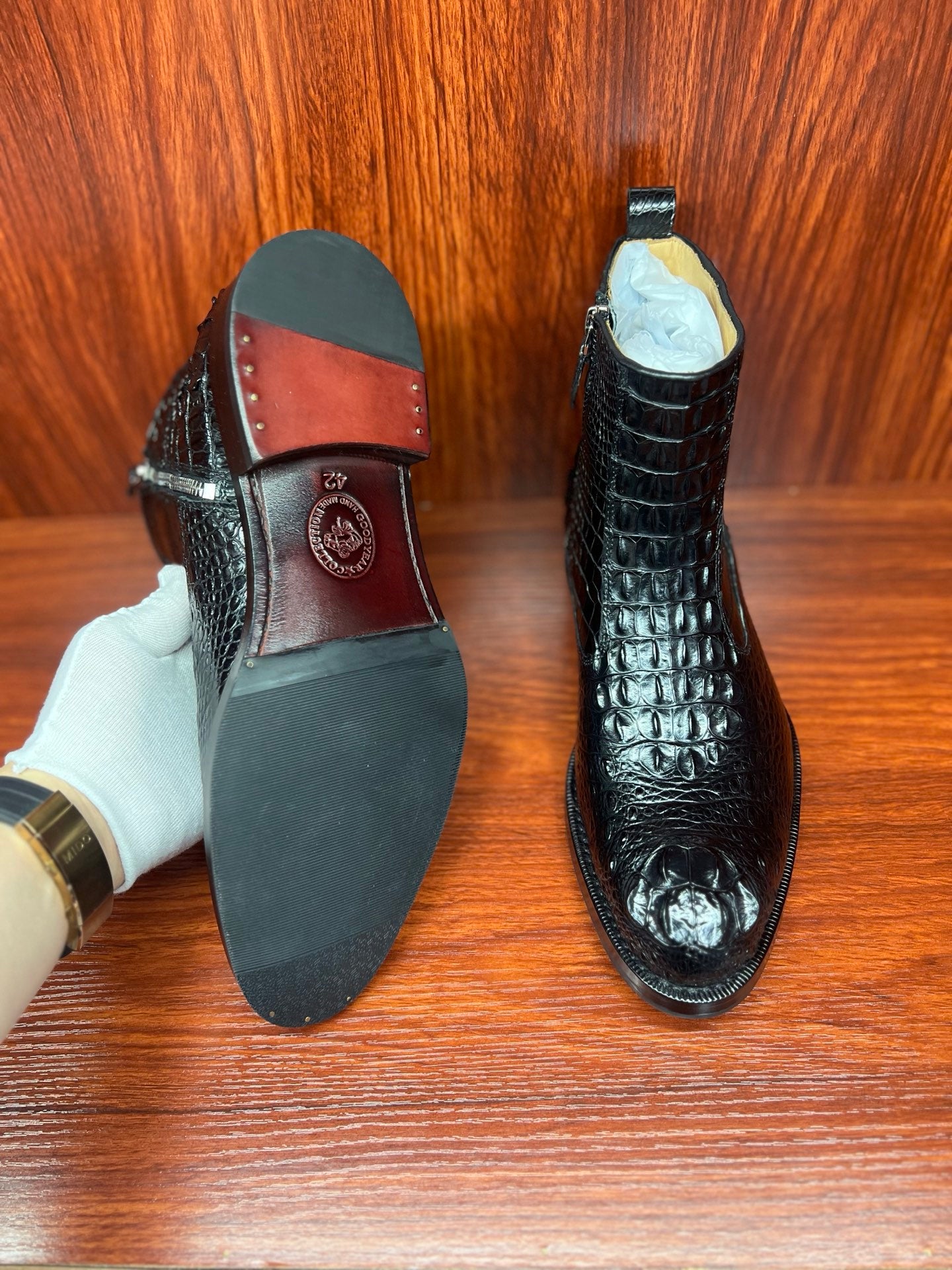 Real crocodile skin, handcrafted crocodile skin boots