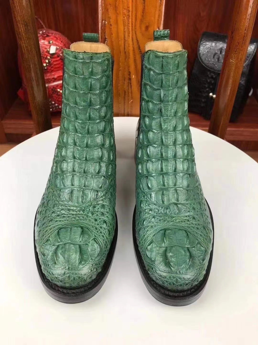 Real crocodile skin handmade boots