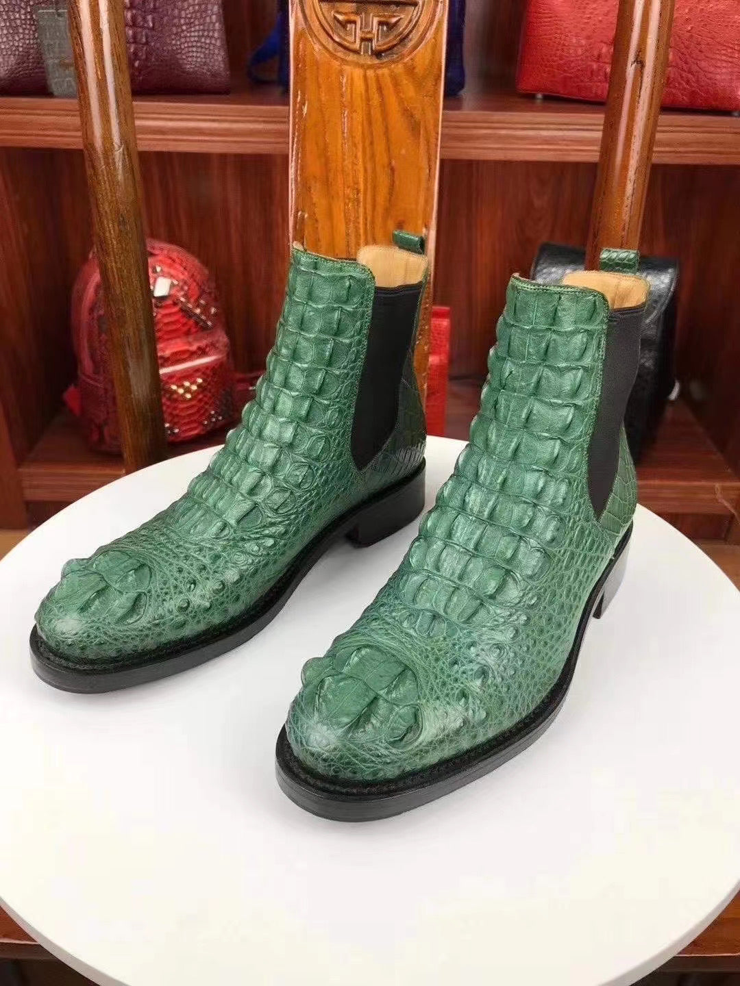 Real crocodile skin handmade boots
