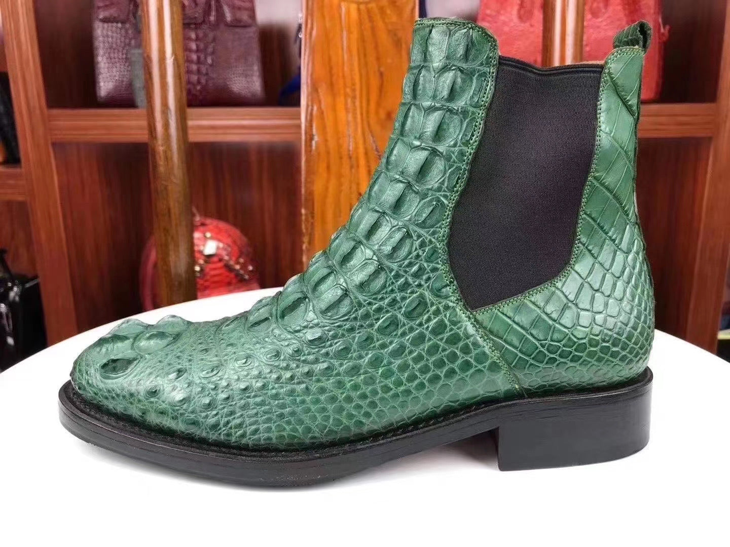 Real crocodile skin handmade boots