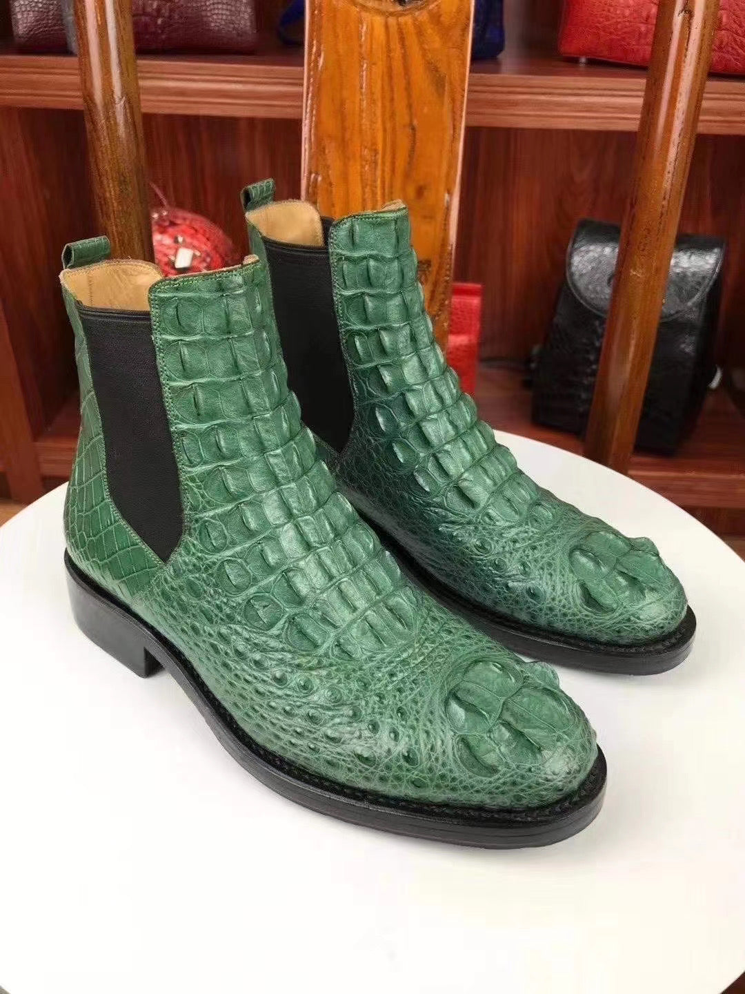Real crocodile skin handmade boots