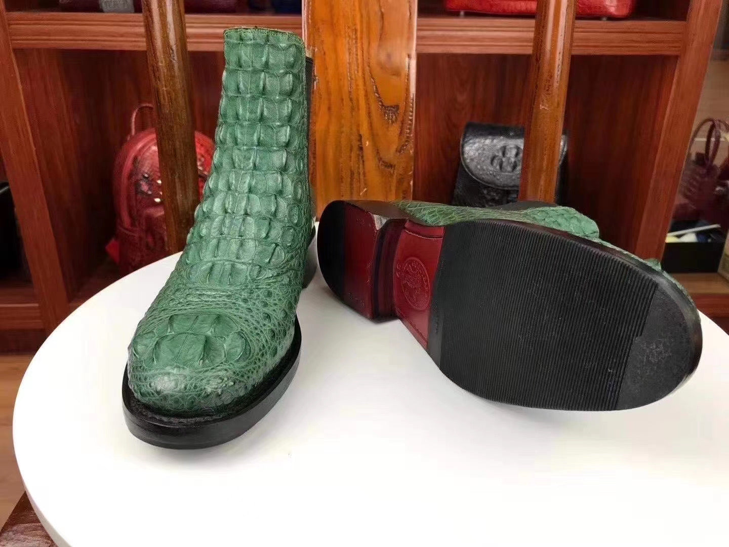 Real crocodile skin handmade boots