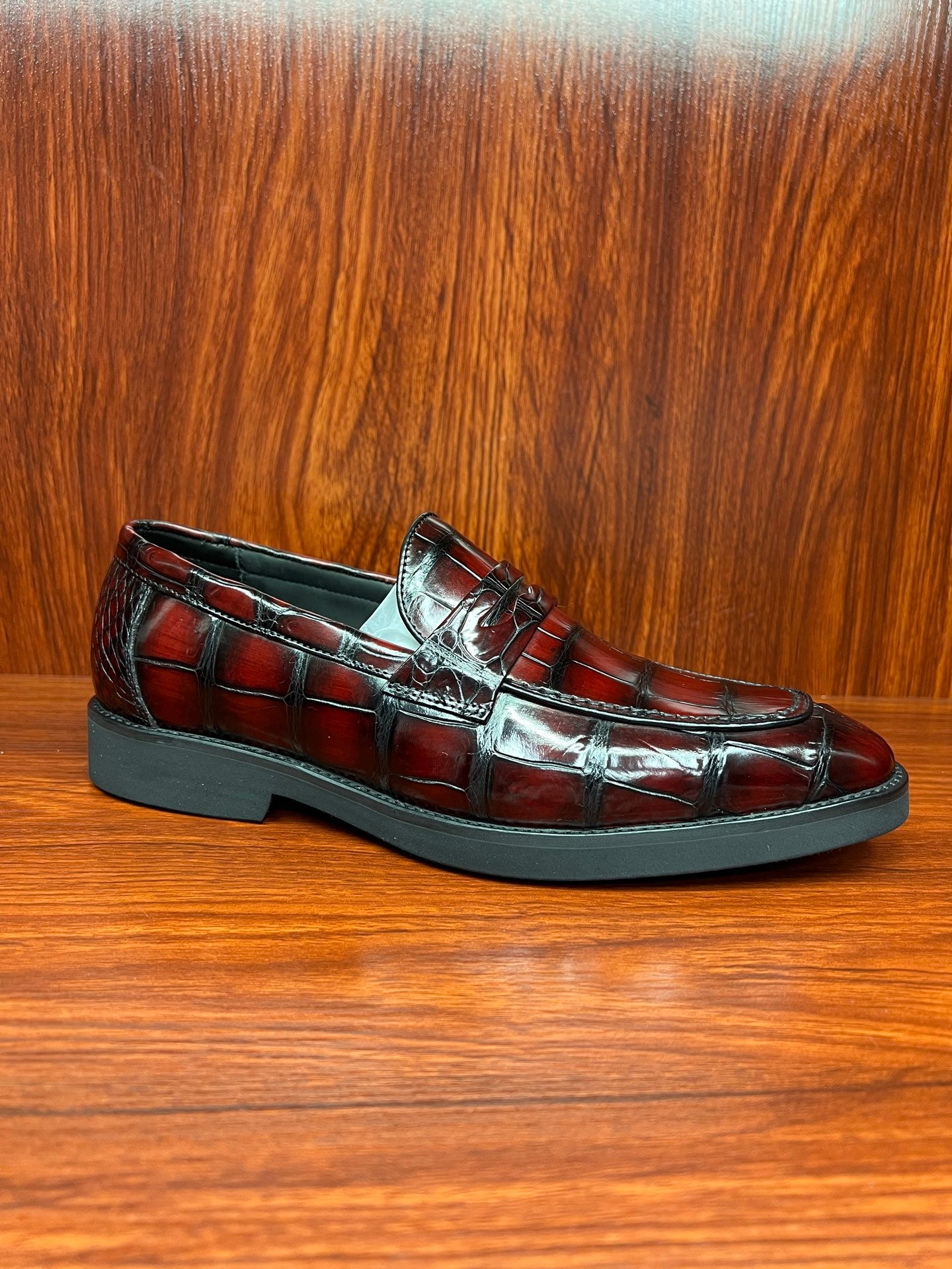 Real crocodile skin handcrafted colored business shoes